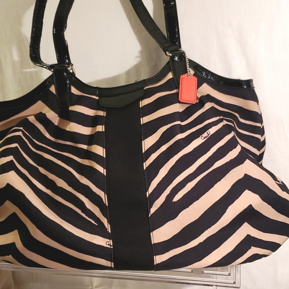 Zebra Coach Tote